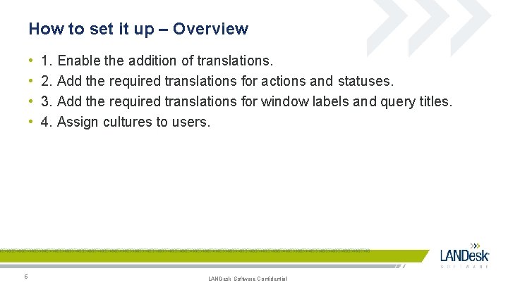 How to set it up – Overview • • 5 1. Enable the addition How to set it up – Overview • • 5 1. Enable the addition