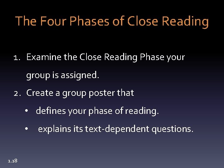 Module 1 Chapter 1 Creating Effective Close Reading
