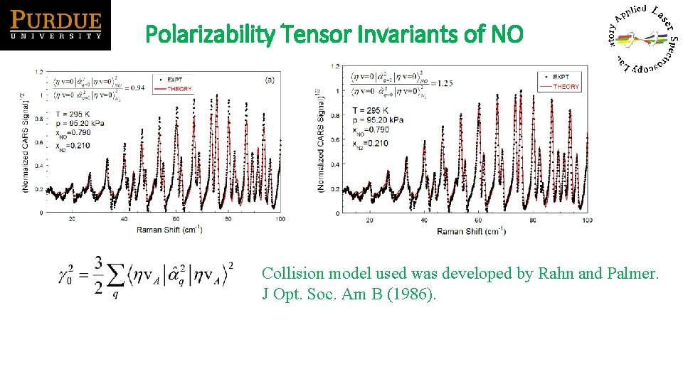 Polarizability Tensor Invariants of NO Collision model used was developed by Rahn and Palmer.