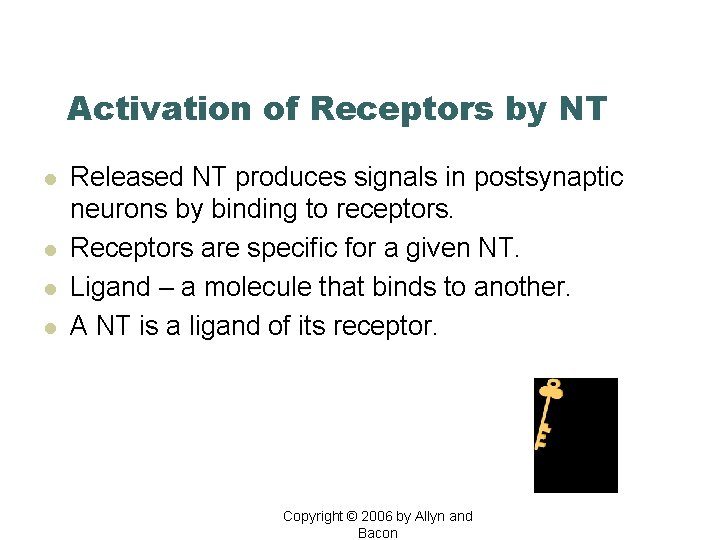 Activation of Receptors by NT l l Released NT produces signals in postsynaptic neurons