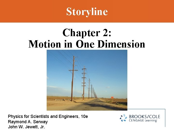 Storyline Chapter 2 Motion in One Dimension Physics