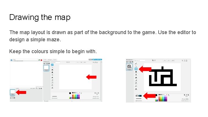 Drawing the map The map layout is drawn as part of the background to