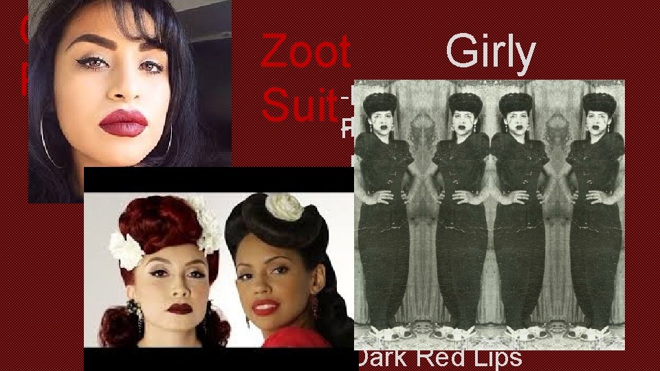 Casual Pachuco Zoot Girly -Pomped Hair with Suit-Hoops Chuca Flower -Blouse either Peasant Top,