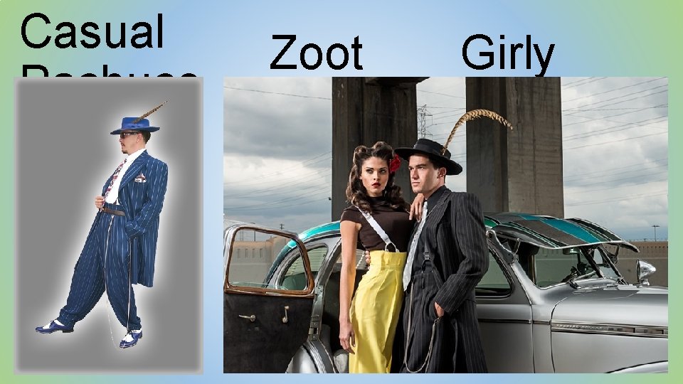 Casual Pachuco Zoot Girly -Hat with a Feather Suit-Button down Chuca Shirt with 40’s