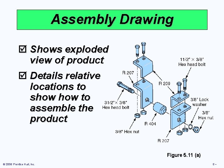 Assembly Drawing þ Shows exploded view of product þ Details relative locations to show