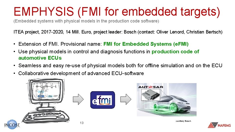 EMPHYSIS (FMI for embedded targets) (Embedded systems with physical models in the production code