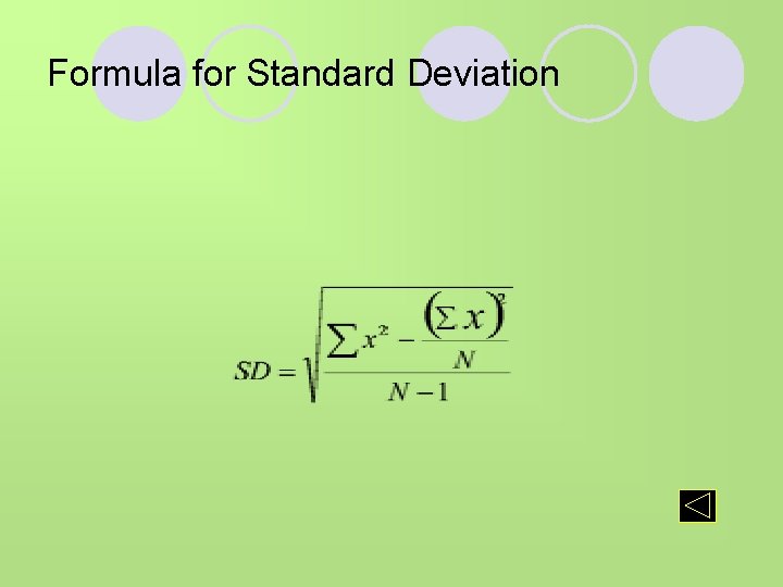 Formula for Standard Deviation 