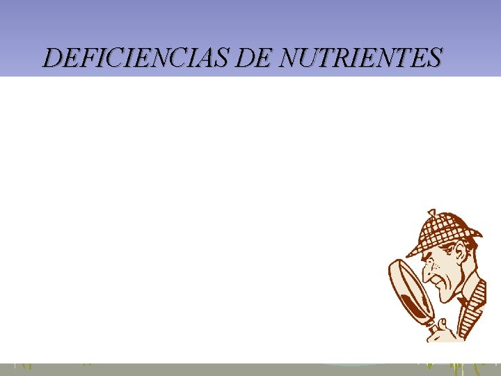 DEFICIENCIAS DE NUTRIENTES DEFICIENCIAS DE NUTRIENTES