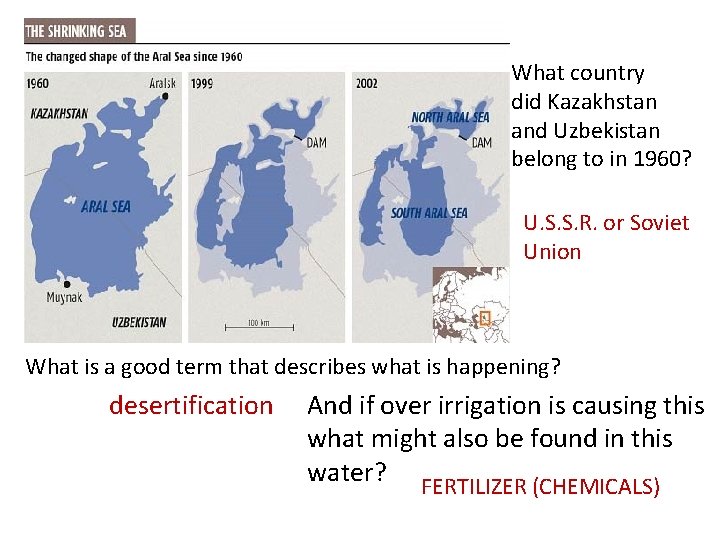 What country did Kazakhstan and Uzbekistan belong to in 1960? U. S. S. R.