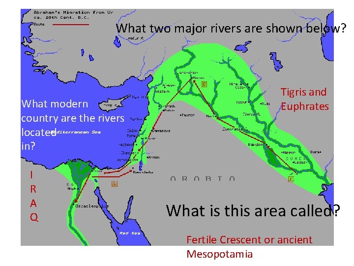 What two major rivers are shown below? What modern country are the rivers located