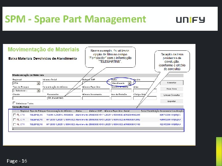 SPM - Spare Part Management Page - 16 
