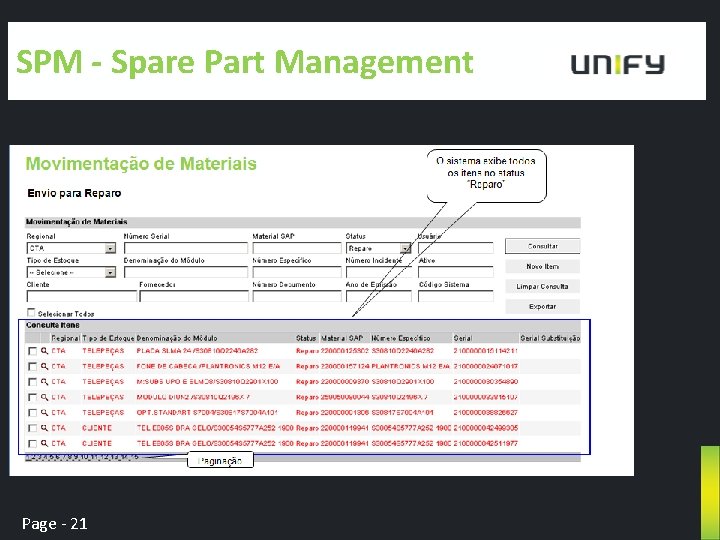 SPM - Spare Part Management Page - 21 