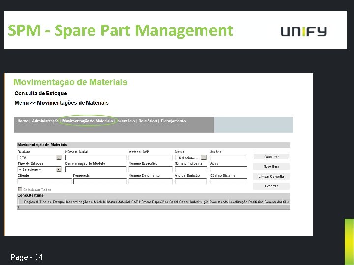 SPM - Spare Part Management Page - 04 