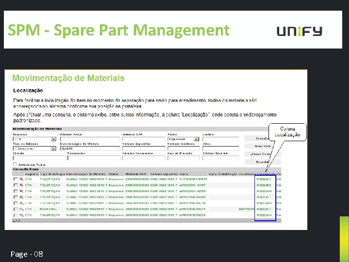 SPM - Spare Part Management Page - 08 