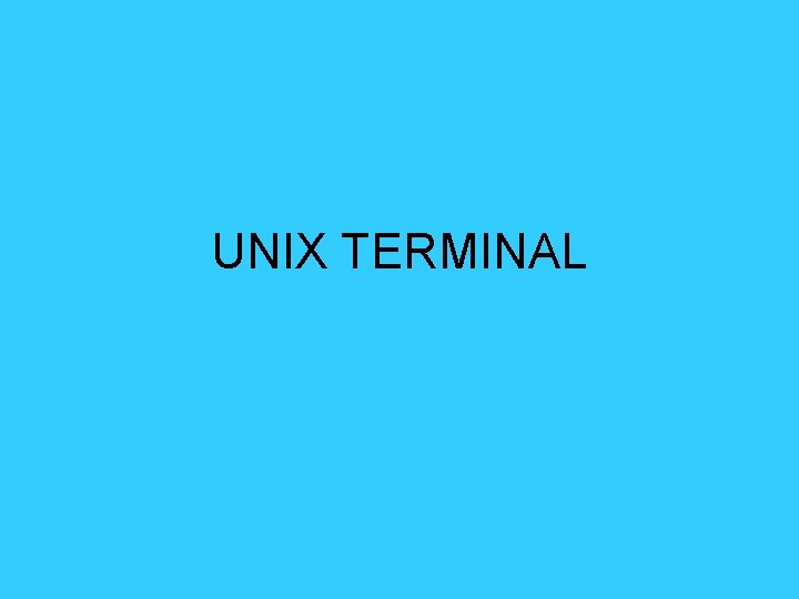 UNIX TERMINAL 