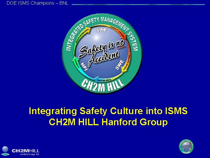 DOE ISMS Champions – BNL Integrating Safety Culture into ISMS CH 2 M HILL