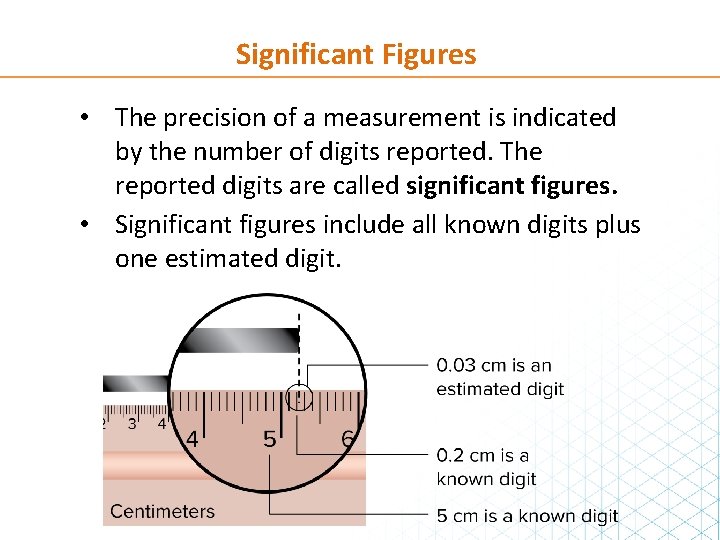 Significant Figures • The precision of a measurement is indicated by the number of