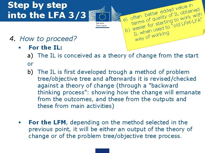 Step by step into the LFA 3/3 4. How to proceed? lue in d