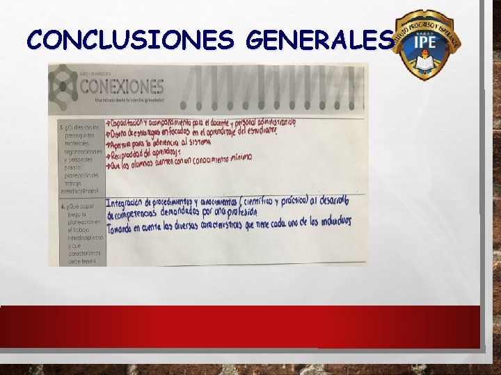 CONCLUSIONES GENERALES 