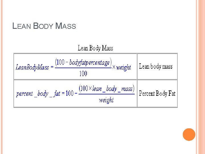 LEAN BODY MASS 