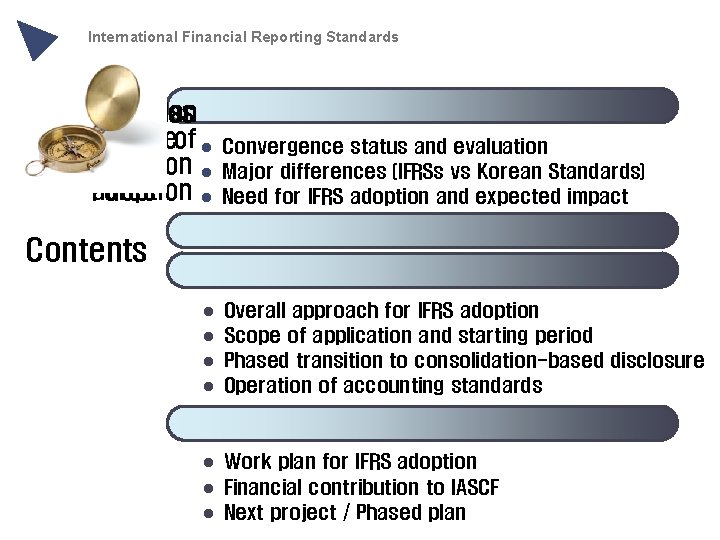 International Financial Reporting Standards Progress Main Next Needplan for report feature IFRS of l