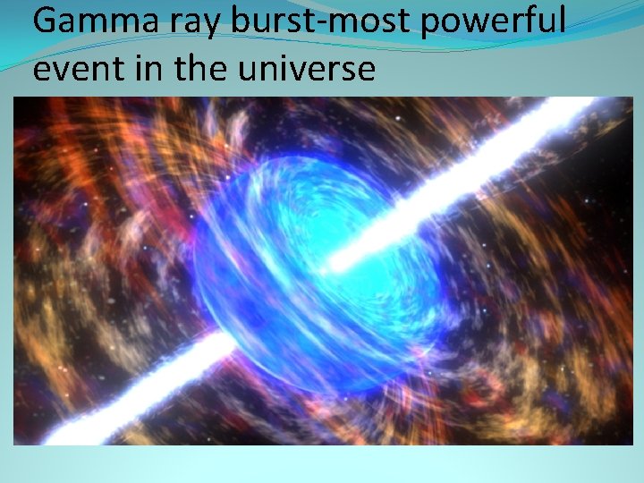 Gamma ray burst-most powerful event in the universe 