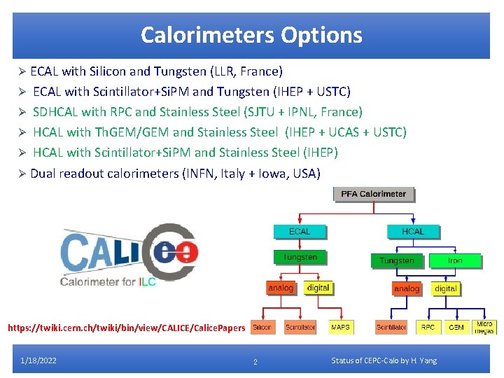 Calorimeters Options Ø ECAL with Silicon and Tungsten (LLR, France) ECAL with Scintillator+Si. PM