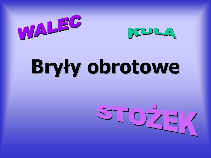 Bryły obrotowe 