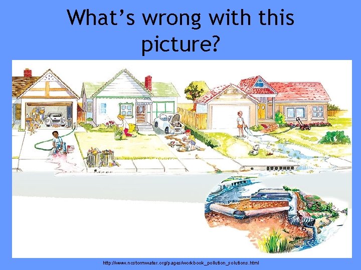 What’s wrong with this picture? http: //www. ncstormwater. org/pages/workbook_pollution_solutions. html 