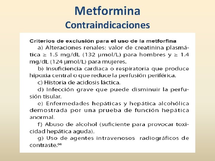 Metformina Contraindicaciones 