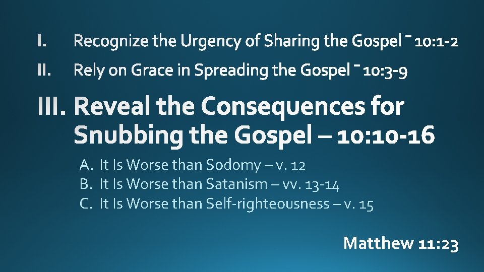 A. It Is Worse than Sodomy – v. 12 B. It Is Worse than