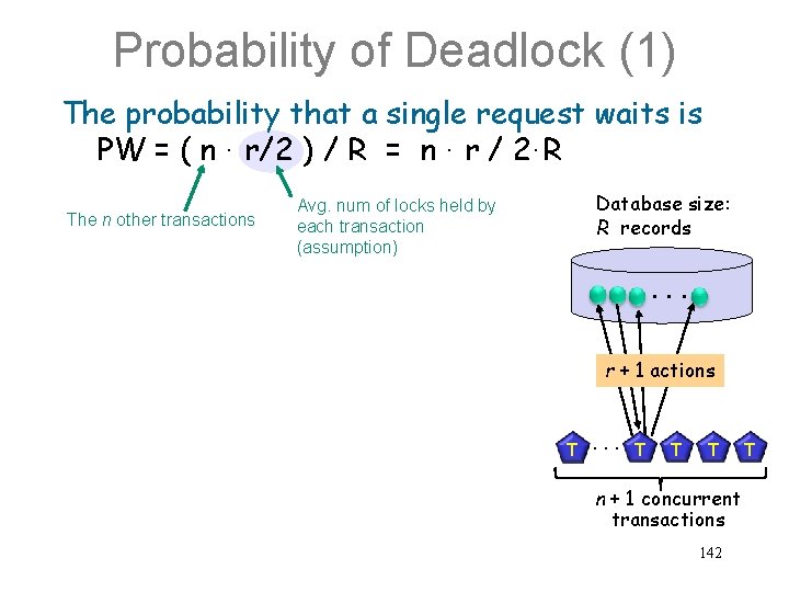 Probability of Deadlock (1) The probability that a single request waits is PW =