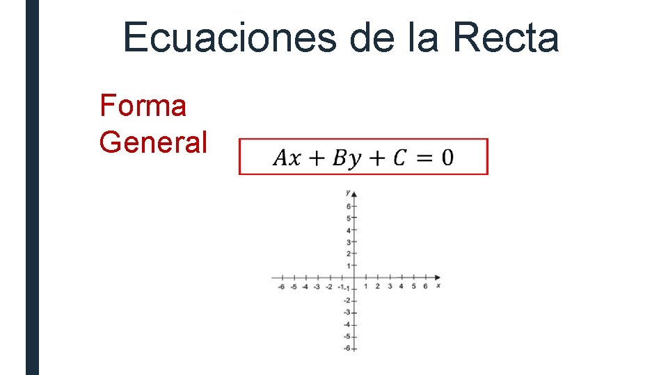 Ecuaciones de la Recta Forma General 