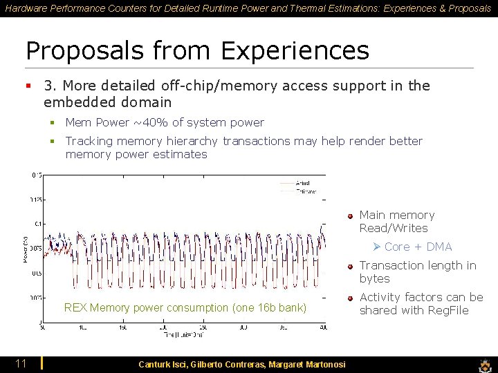 Hardware Performance Counters for Detailed Runtime Power and Thermal Estimations: Experiences & Proposals from Hardware Performance Counters for Detailed Runtime Power and Thermal Estimations: Experiences & Proposals from