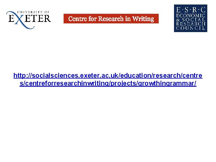 http: //socialsciences. exeter. ac. uk/education/research/centre s/centreforresearchinwriting/projects/growthingrammar/ 