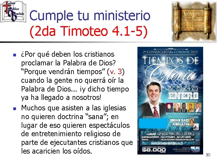 Cumple tu ministerio (2 da Timoteo 4. 1 -5) n n ¿Por qué deben