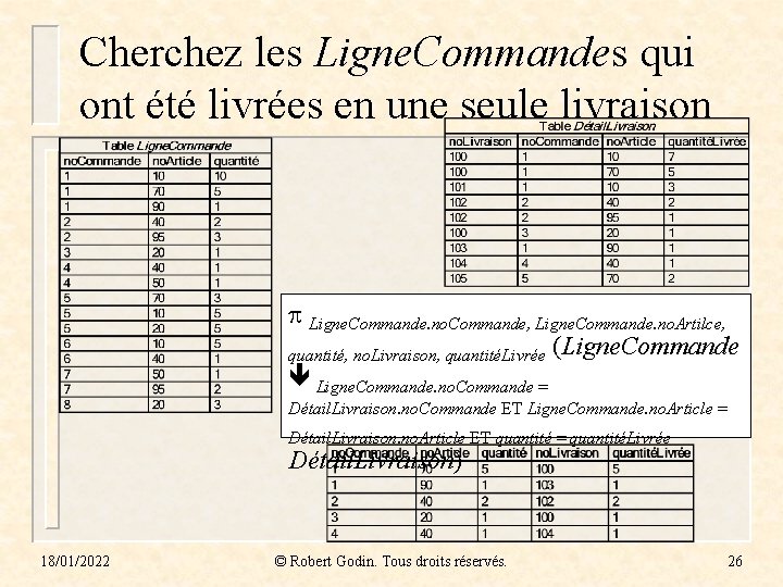 Cherchez les Ligne. Commandes qui ont été livrées en une seule livraison Ligne. Commande.