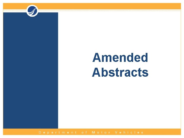 Amended Abstracts 