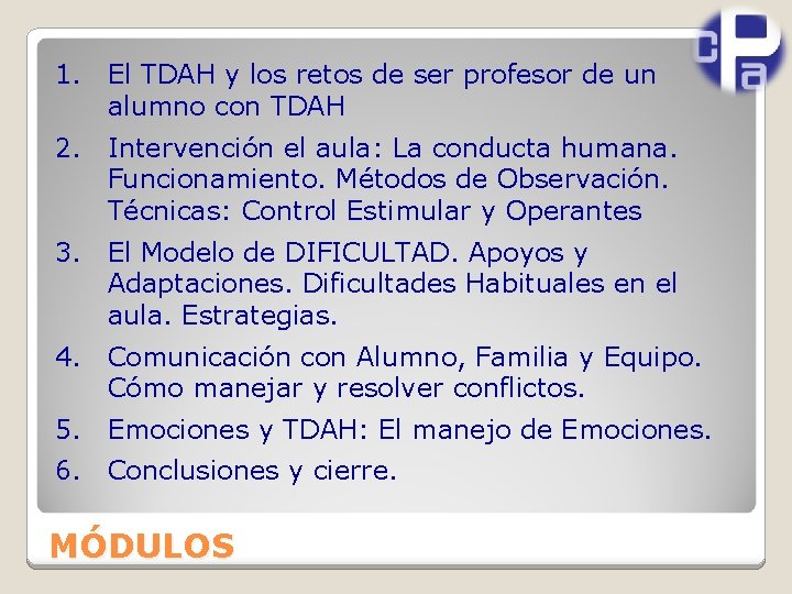 1. El TDAH y los retos de ser profesor de un alumno con TDAH