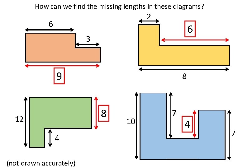 How can we find the missing lengths in these diagrams? 2 6 6? 3