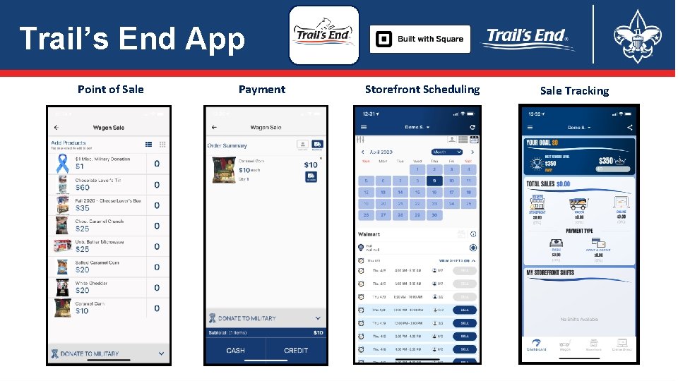 Trail’s End App Point of Sale Payment Storefront Scheduling Sale Tracking 