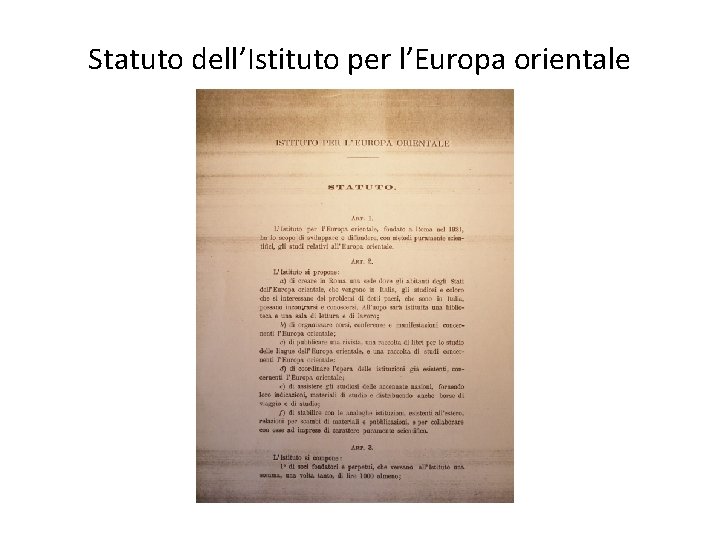 Statuto dell’Istituto per l’Europa orientale 