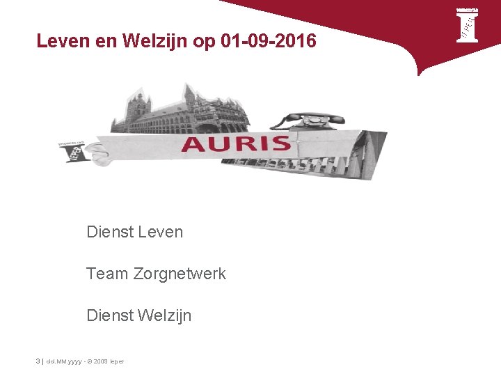 Leven en Welzijn op 01 -09 -2016 Dienst Leven Team Zorgnetwerk Dienst Welzijn 3