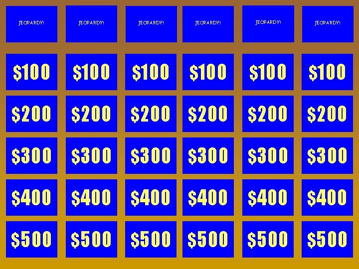 Writing JEOPARDY! Equations Slope from JEOPARDY! graph or two points Equations JEOPARDY! from table