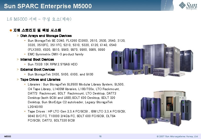 Sun SPARC Enterprise M 5000 1. 6 M 5000 서버 - 구성 요소(계속) l