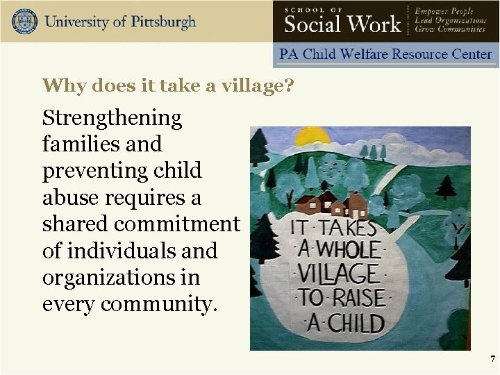 Why does it take a village? Strengthening families and preventing child abuse requires a
