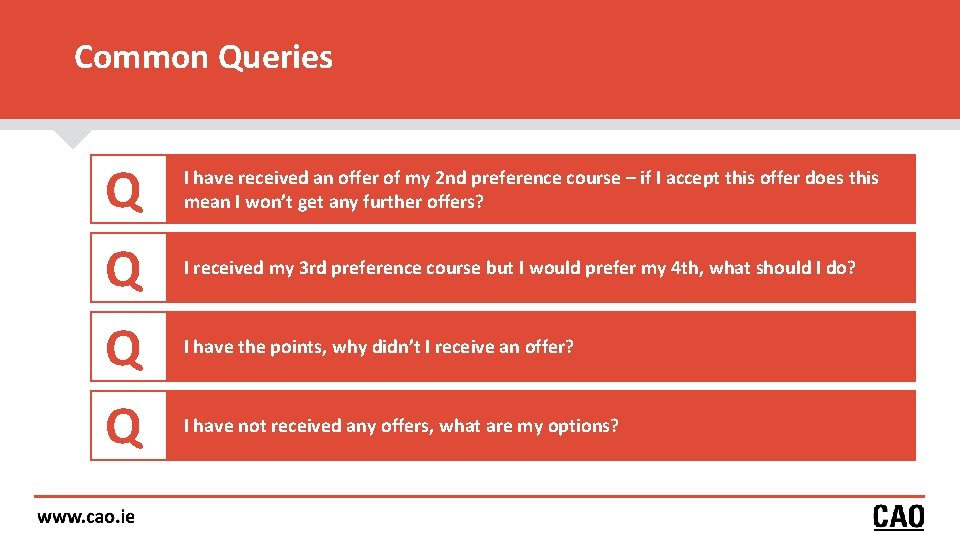 Common Queries Q Q I have received an offer of my 2 nd preference