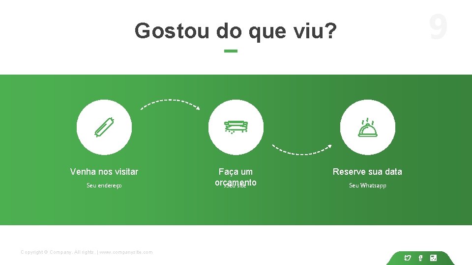 9 Gostou do que viu? Venha nos visitar Seu endereço Copyright © Company. All