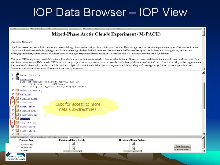 IOP Data Browser – IOP View Click for access to more data sub-directories 