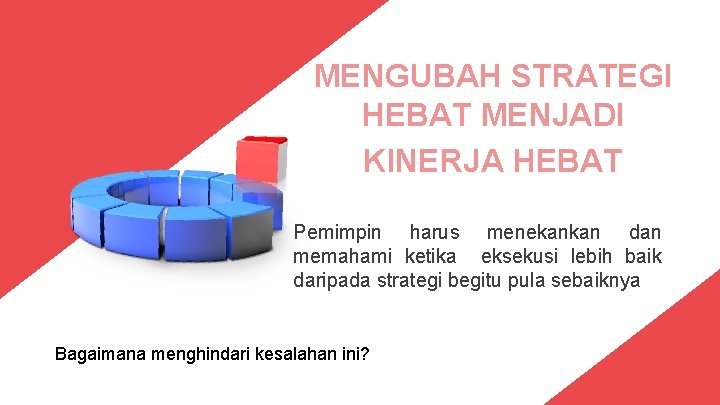 MENGUBAH STRATEGI HEBAT MENJADI KINERJA HEBAT Pemimpin harus menekankan dan memahami ketika eksekusi lebih